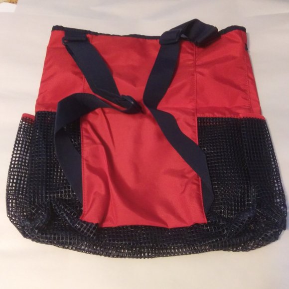 NWOT Lands End Kids rich red mesh beach bag - Picture 2 of 16